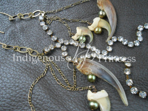 Pearls, Rhinestones and Claw Dangle