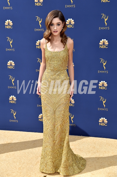 LOS ANGELES, CA - SEPTEMBER 17: Natalia Dyer attends the 70th Emmy Awards at Microsoft Theater on September 17, 2018 in Los Angeles, California. (Photo by Jeff Kravitz/FilmMagic)
