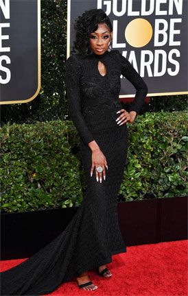 Lala Milan Works the Golden Globes Red Carpet in a Gorgeous Outfit and ...