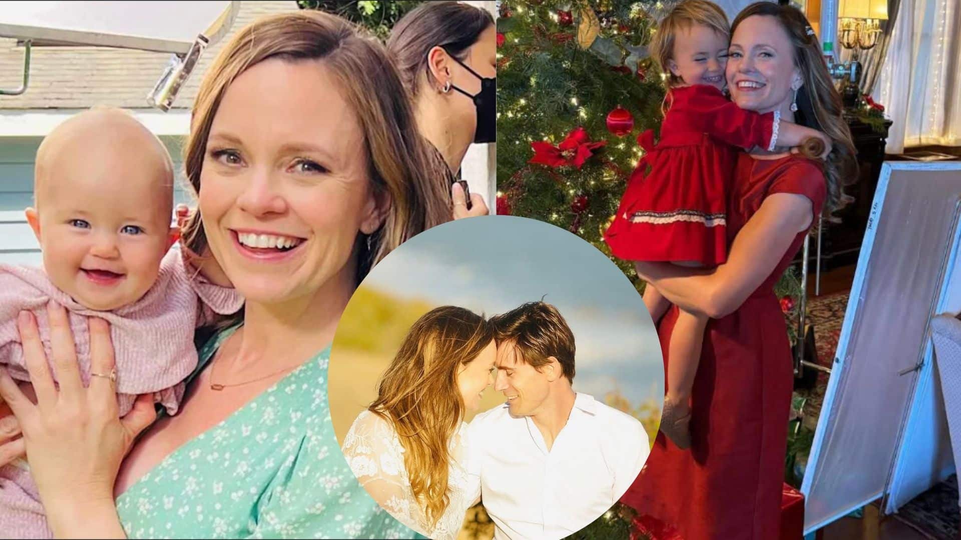 Tolya Ashe and Rachel Boston with daughter Grace in family collage moments