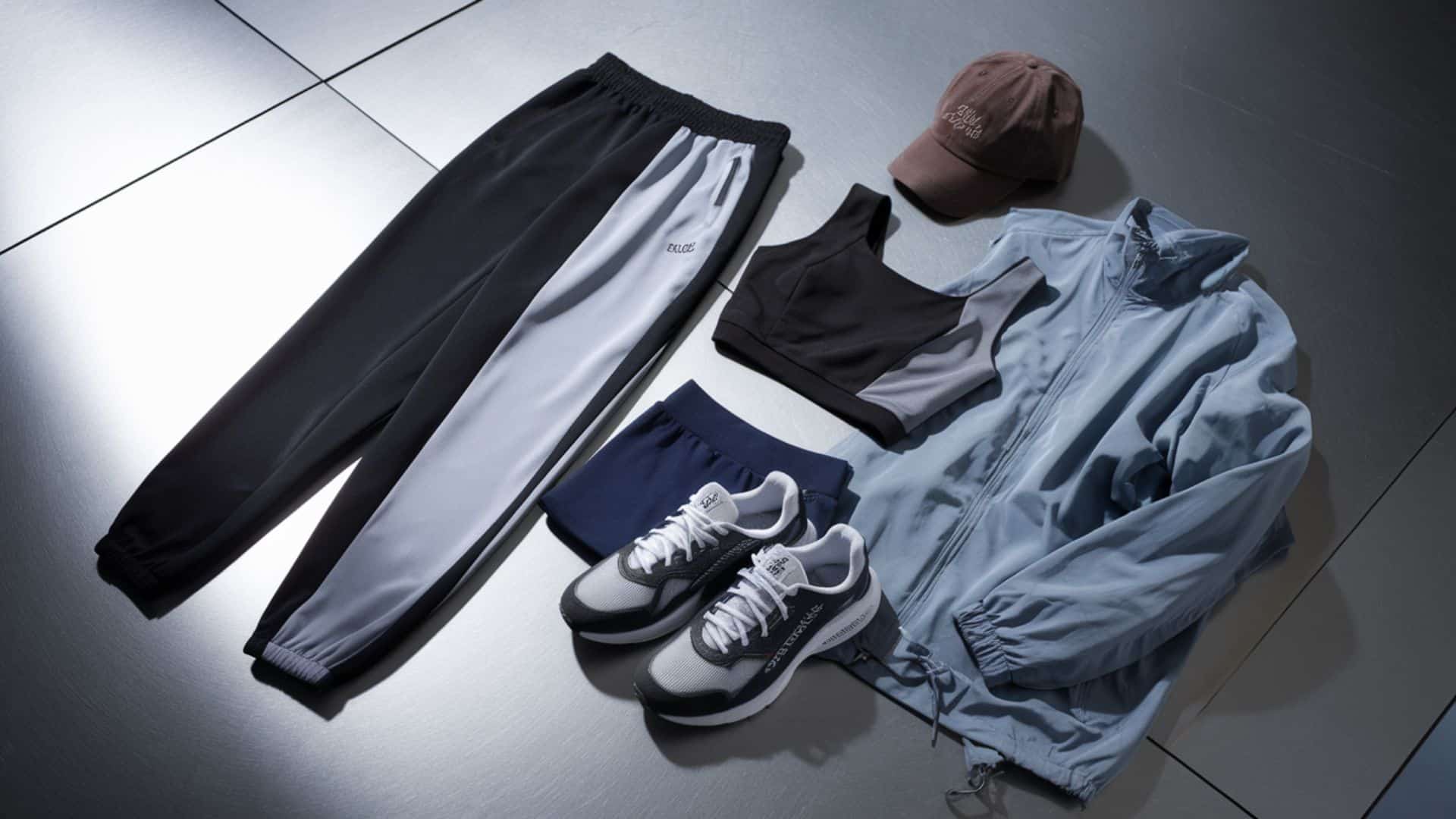 Track Pants + Cropped Top + Designer Sneakers