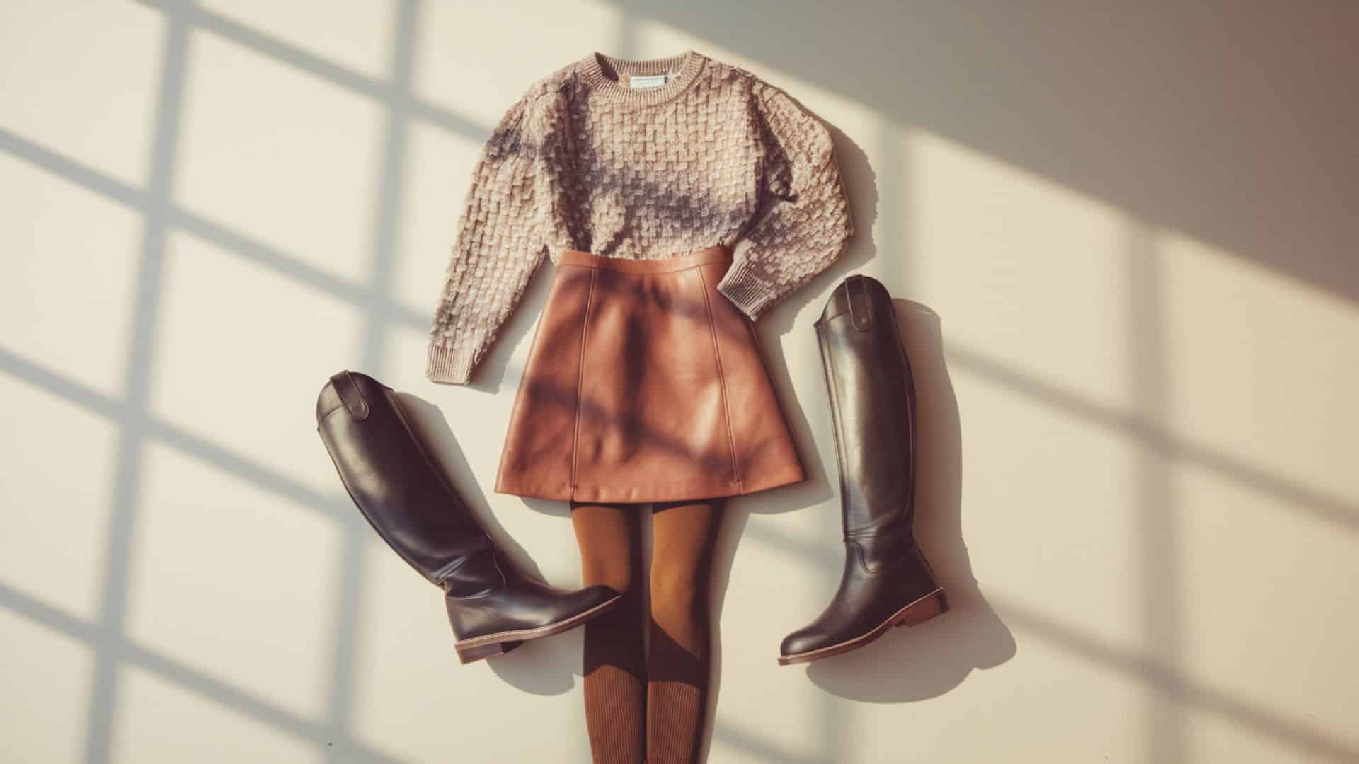 mini skirt knit sweater