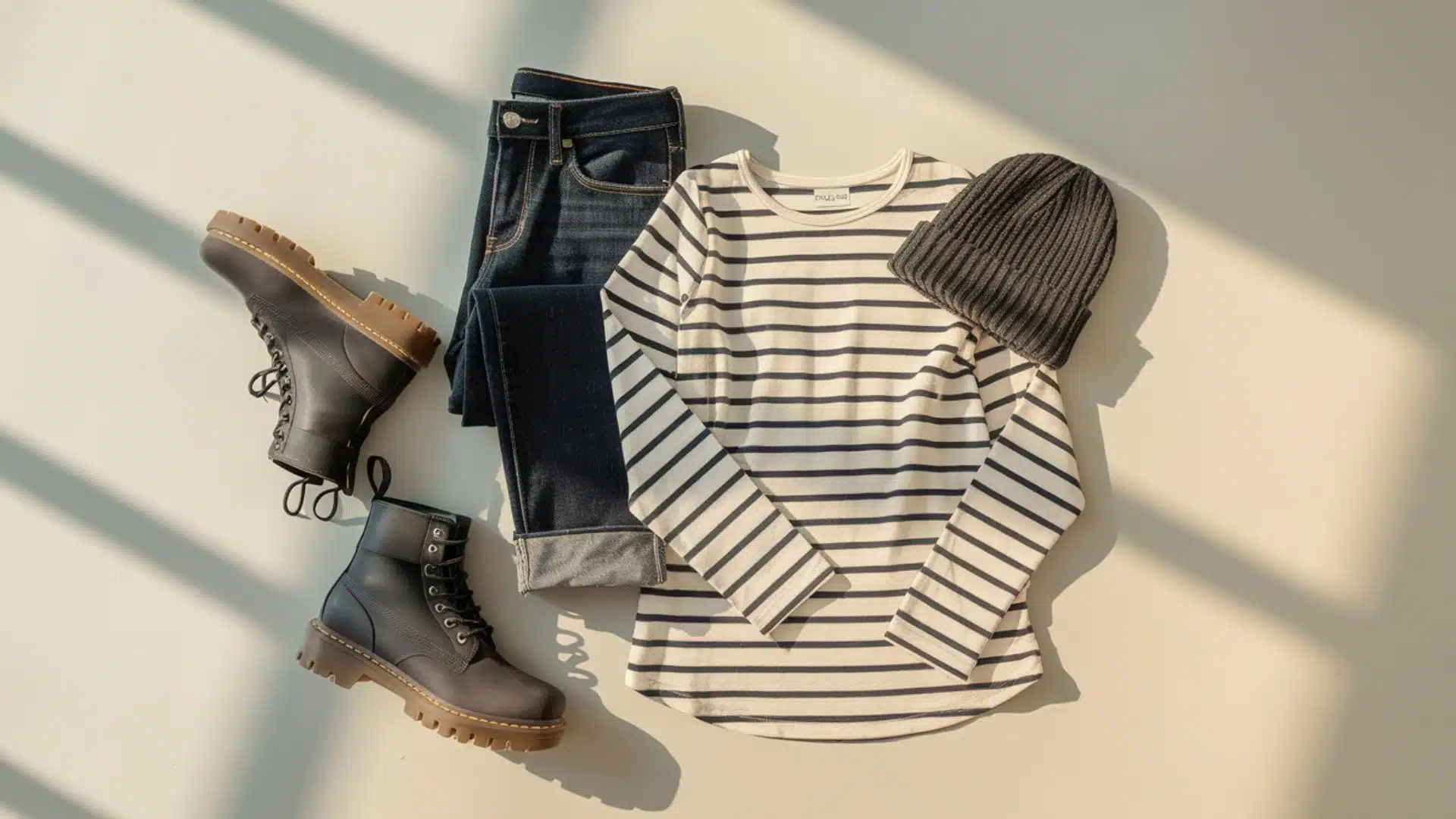 striped long sleeve and dark denim