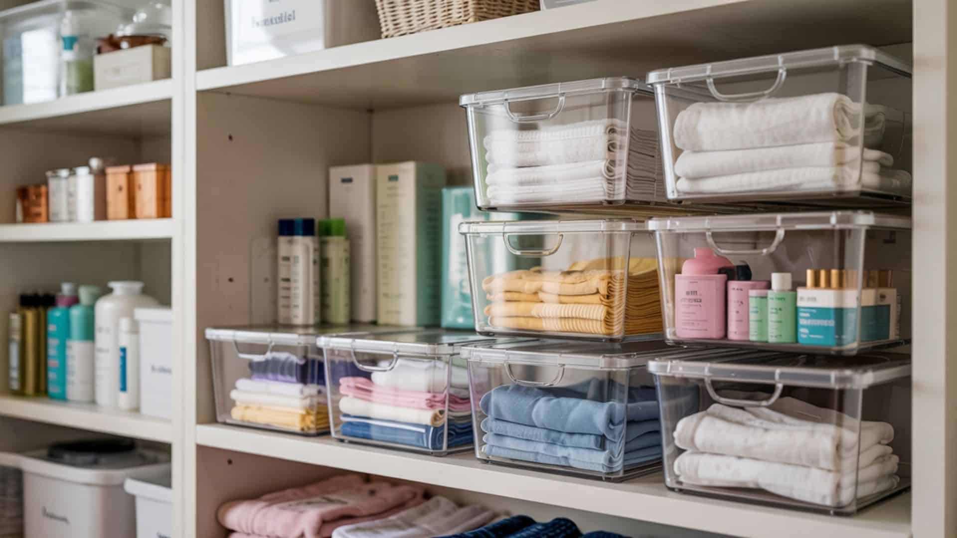 use clear bins for easy visibility