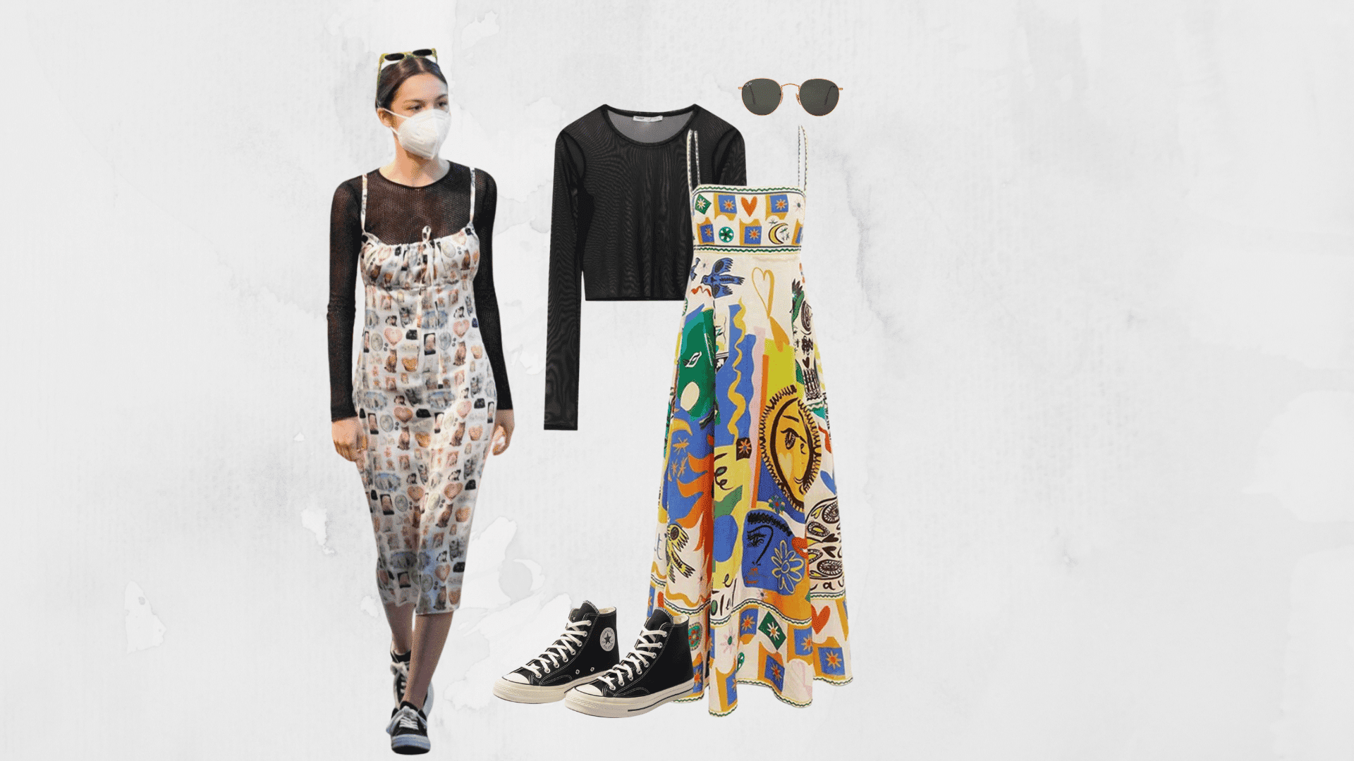 Funky Dress Over Plain Top