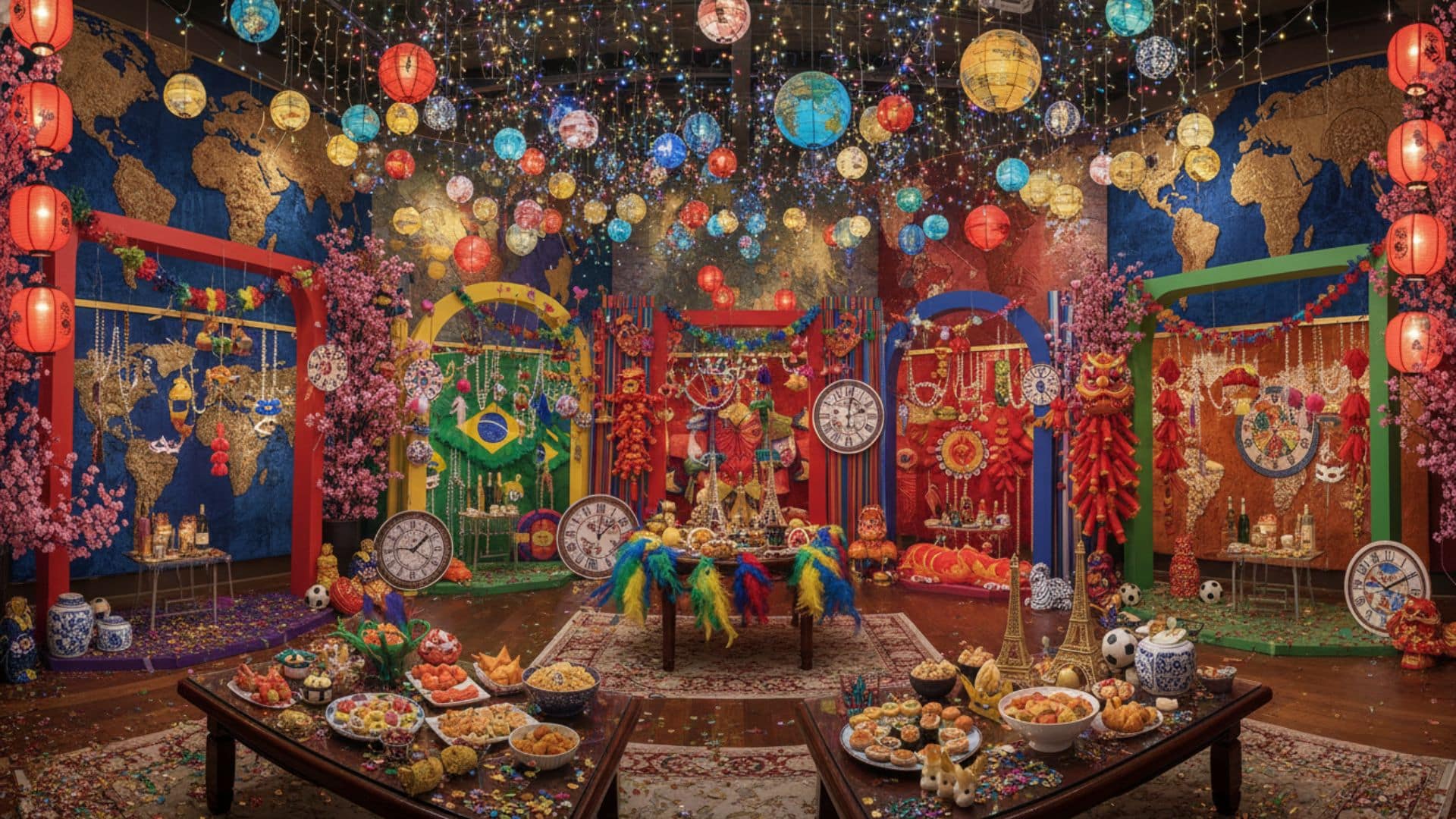 around world midnight party theme