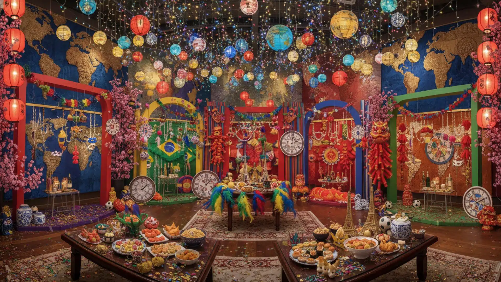 around world midnight party theme