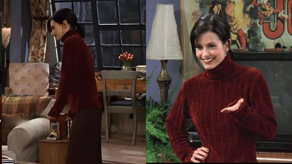 burgundy sweater khaki trousers