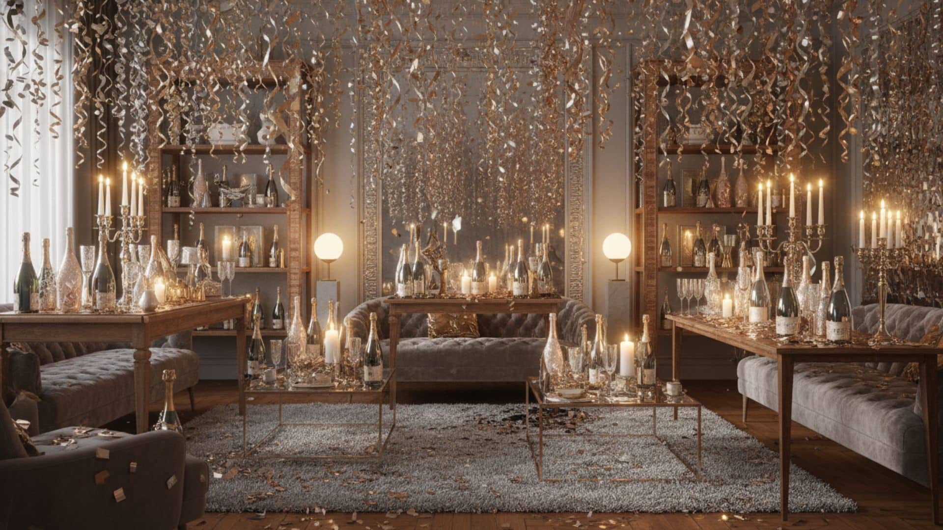champagne sparkle party theme