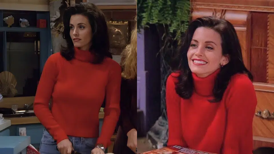 classic turtleneck high waisted jeans