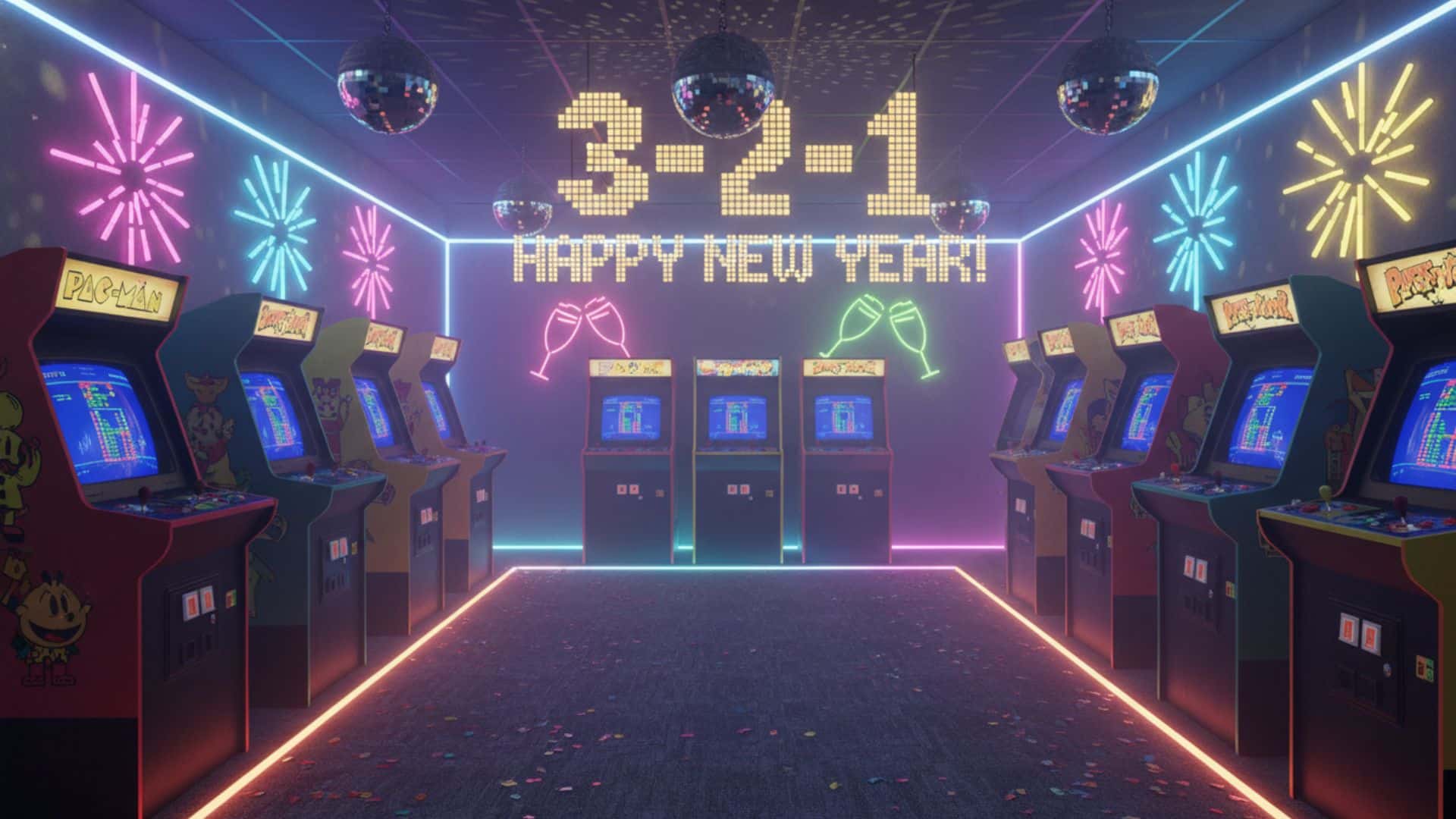 retro arcade party theme