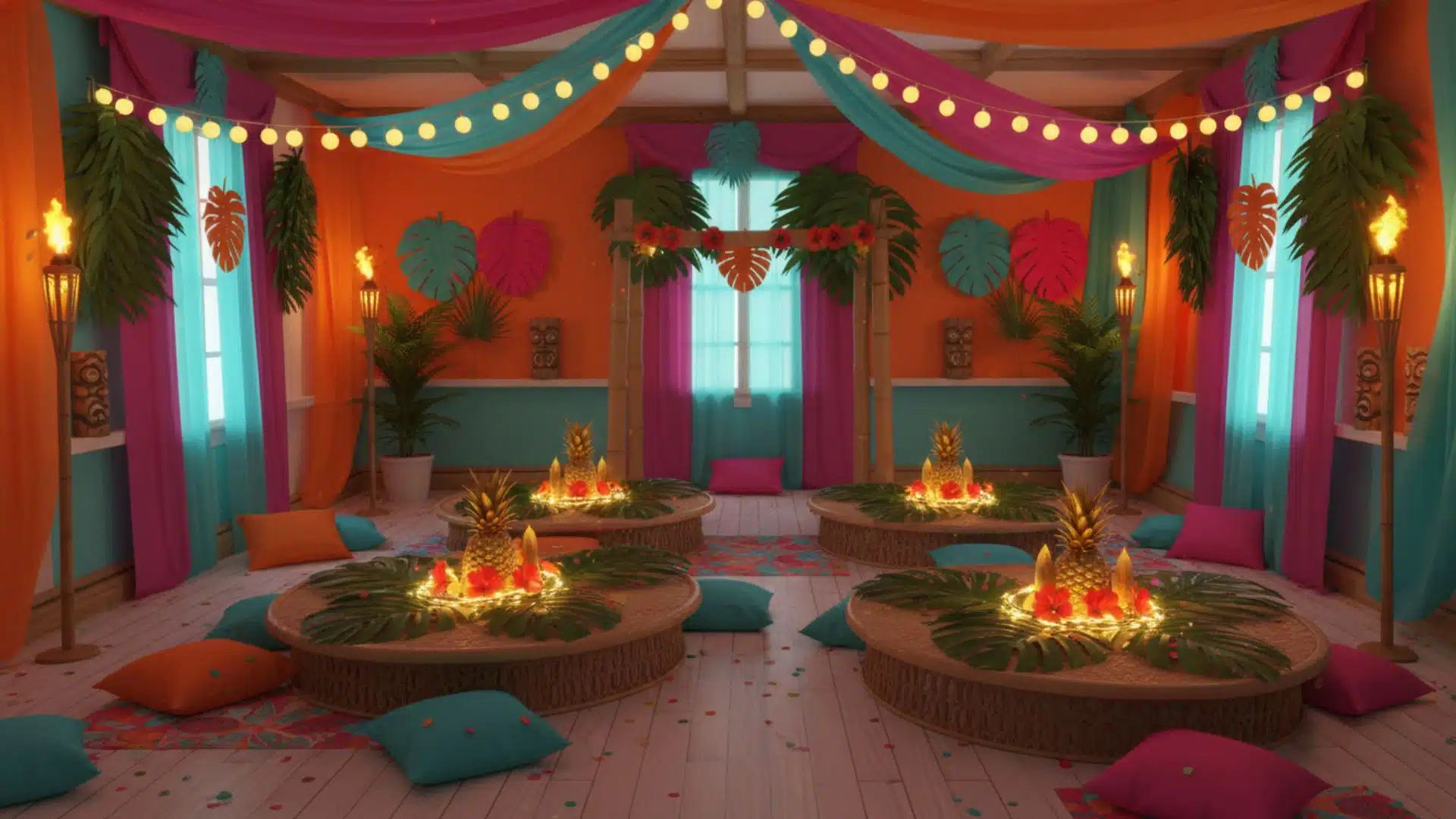 tropical luau party theme