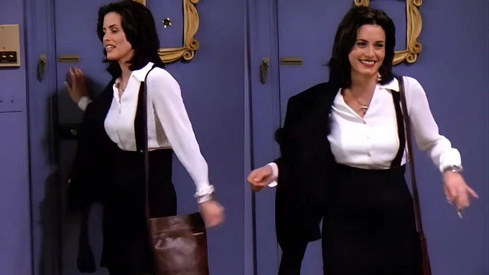 white button black suspender skirt