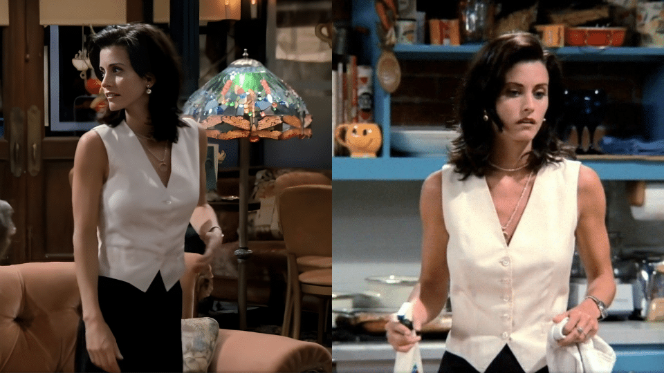 white button vest black pants