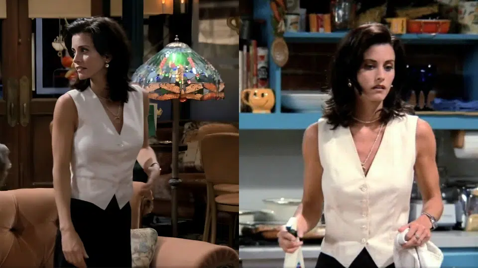 white button vest black pants