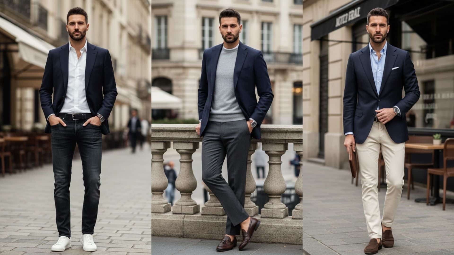A Tailored Navy or Charcoal Blazer