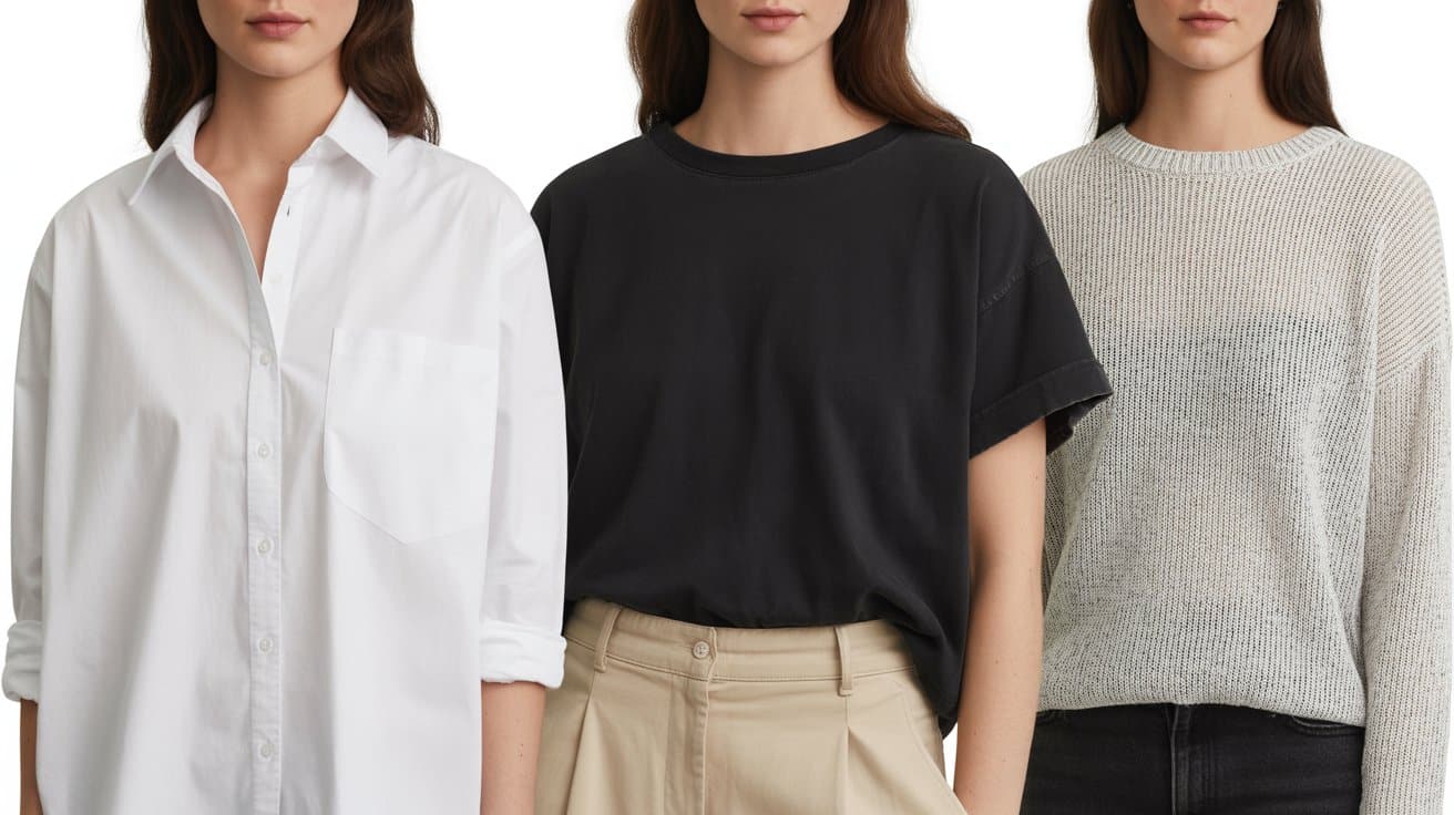 MINIMALIST White button down shirt BLACK TEES LIGHT SWEATER