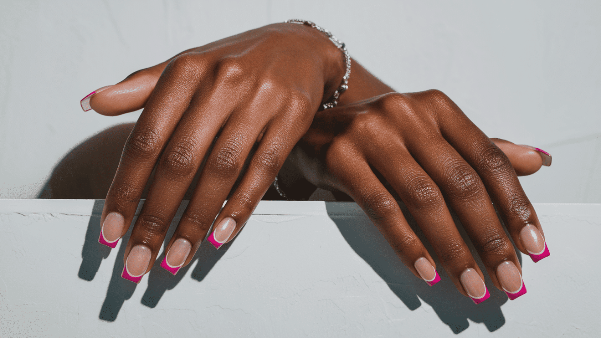 bright fuchsia french tip
