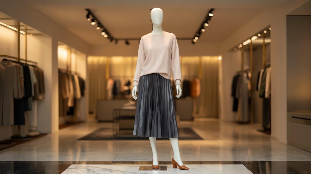 cashmere sweater pleated skirt