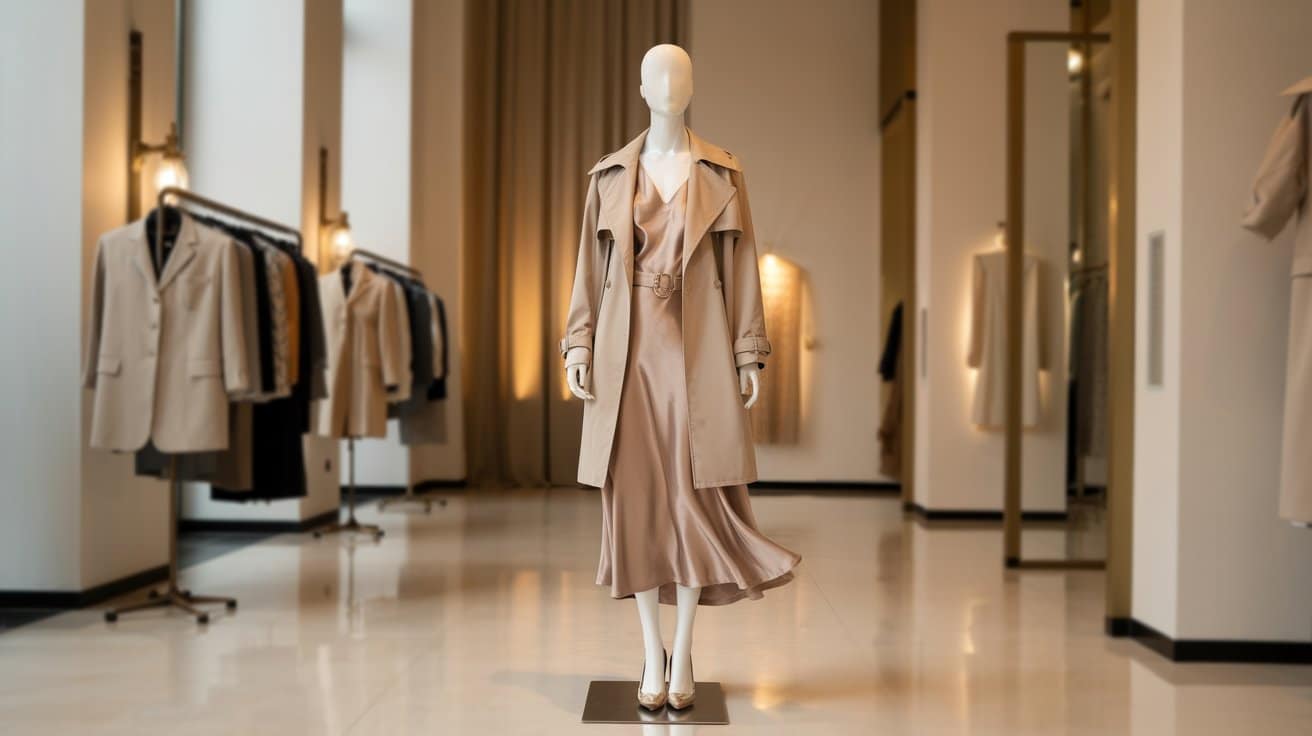 classic trench coat slip dress