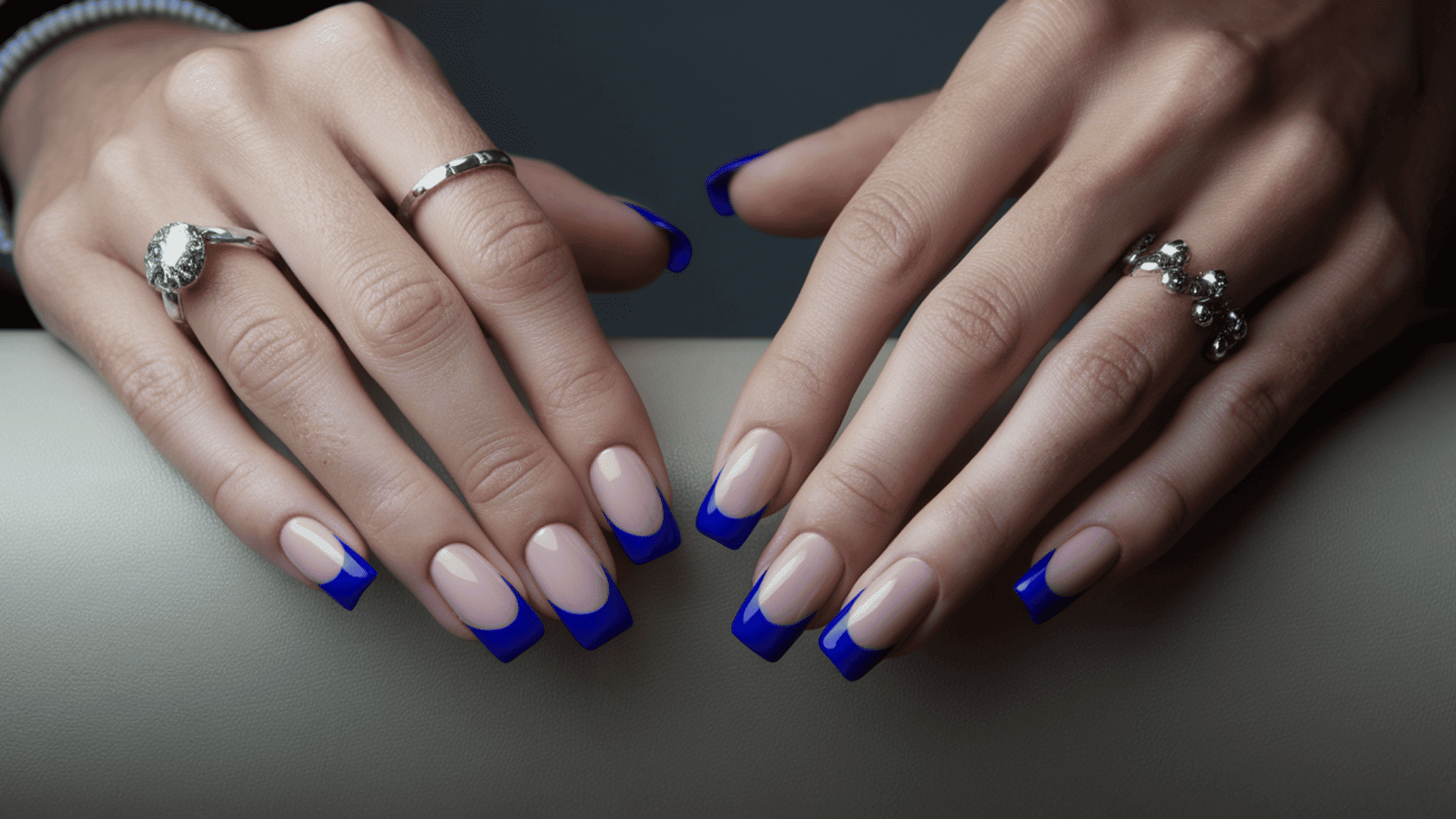 cobalt blue french tip