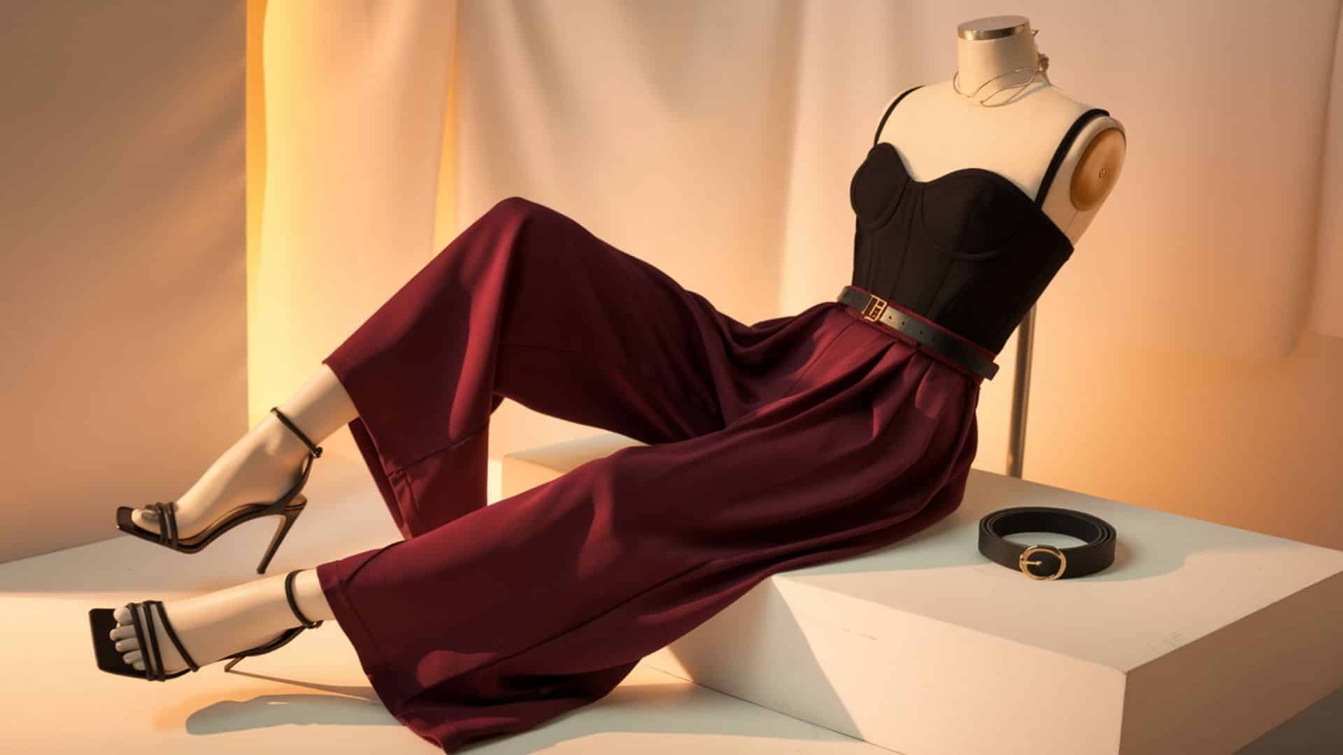 corset top and wide pants