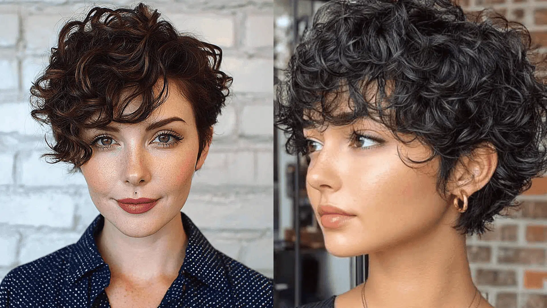curly pixie with natural layers