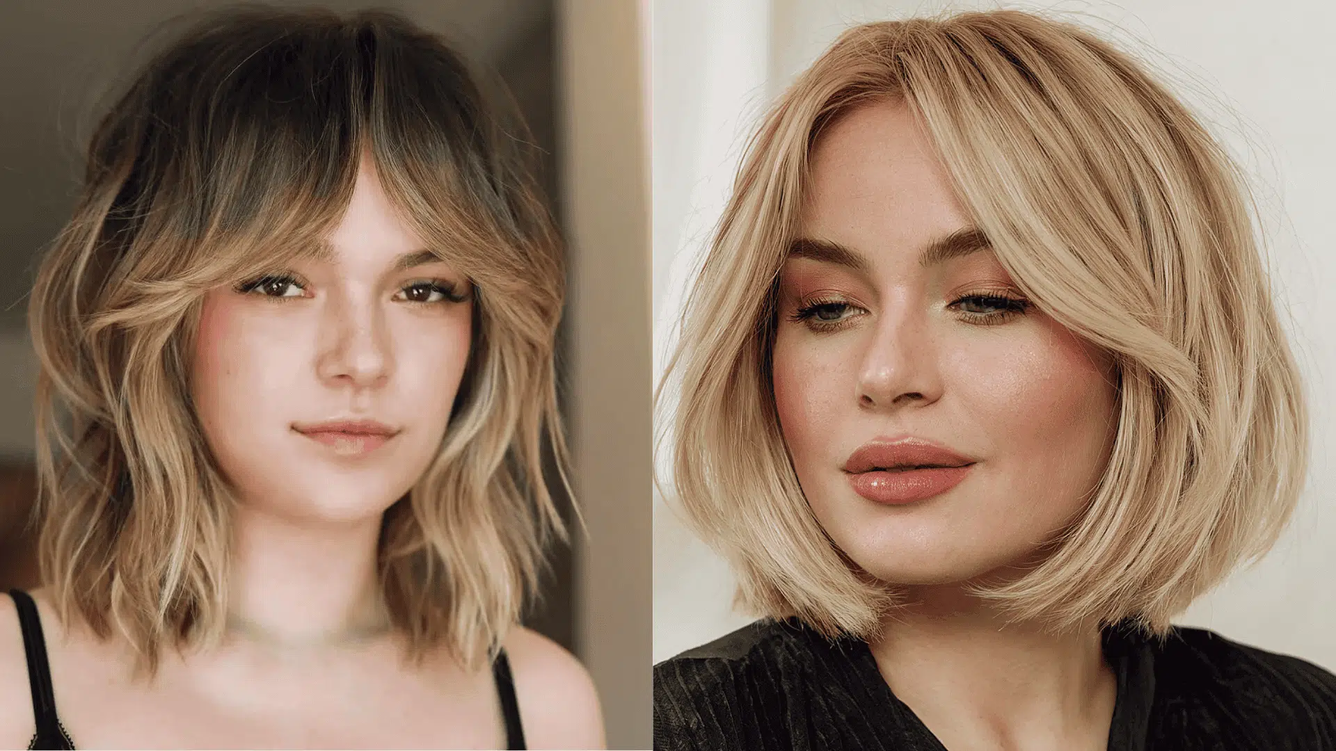 layered bob with curtain bangs