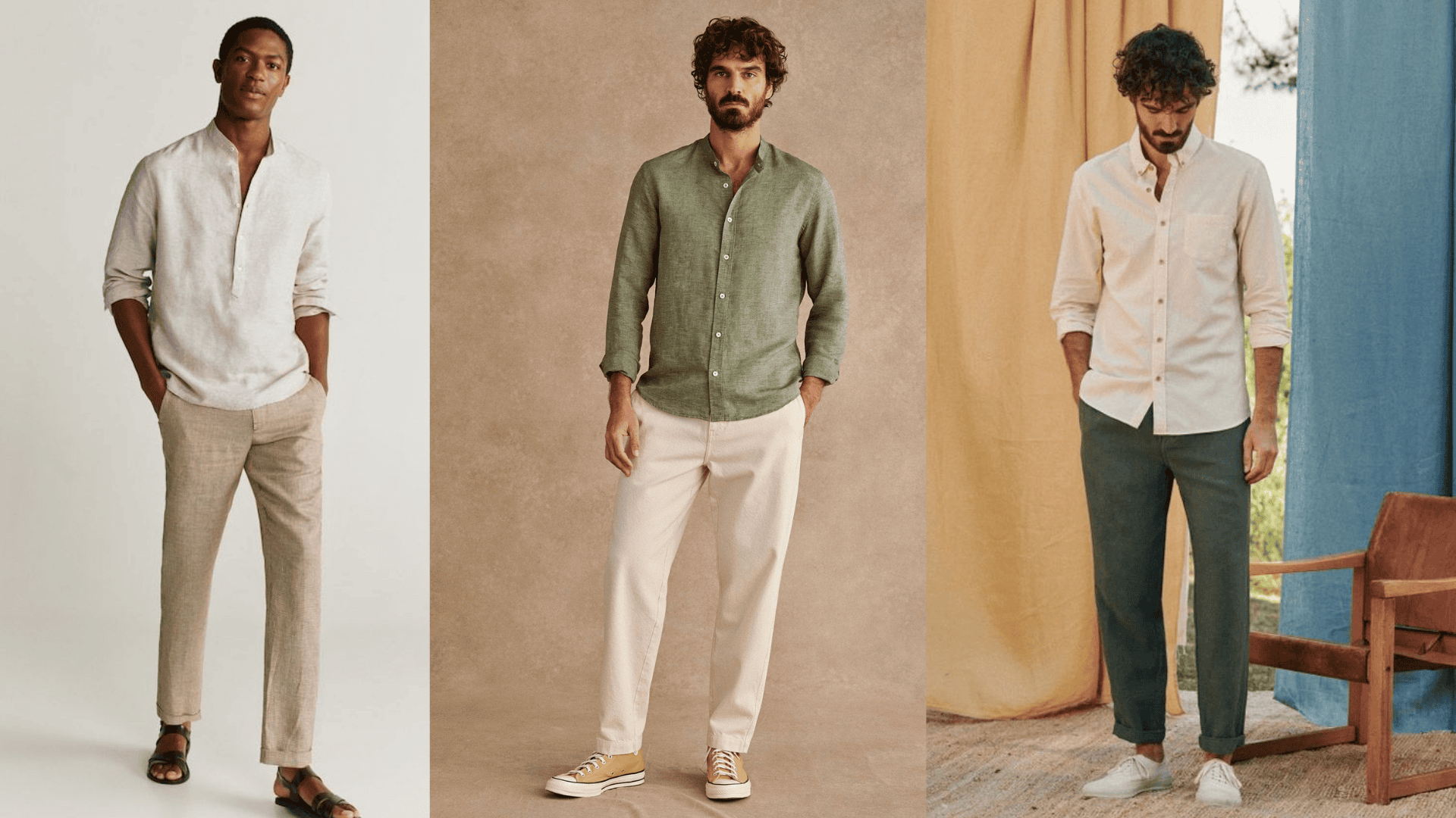 linen shirt with chinos