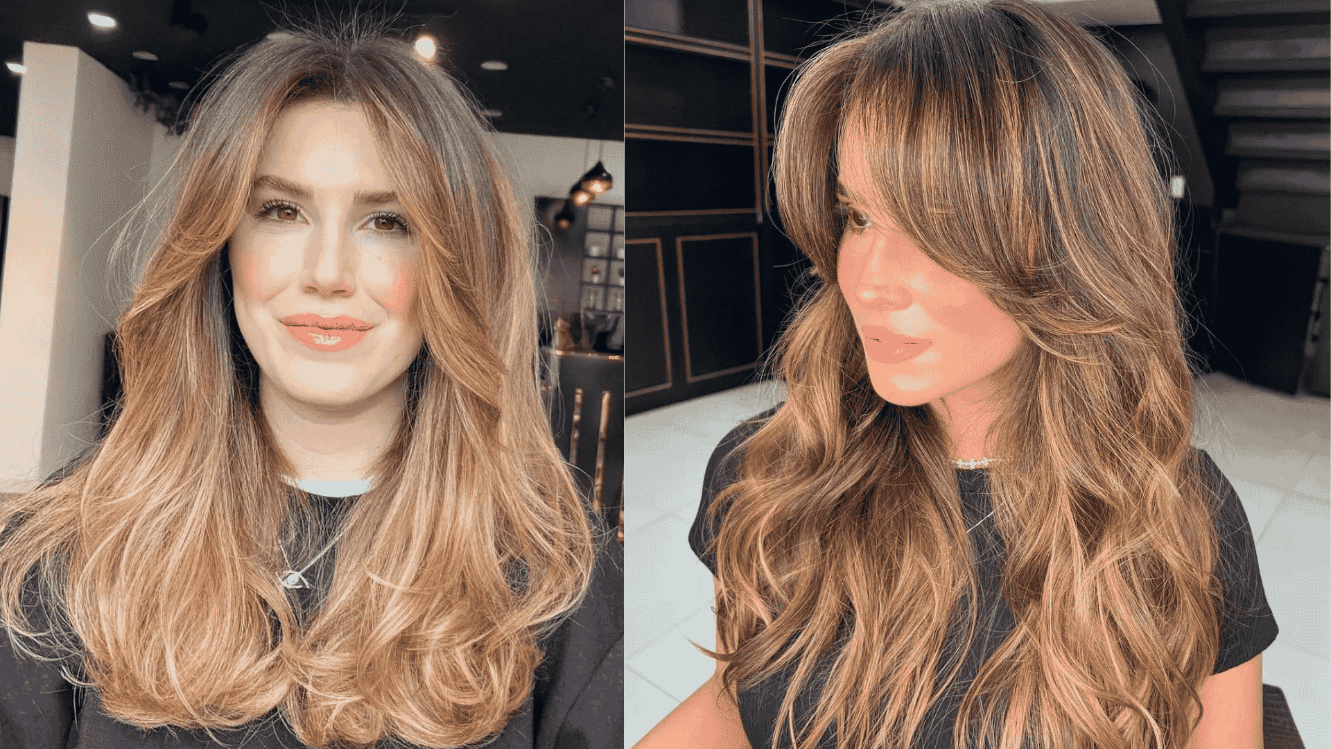 long layers with curtain bangs