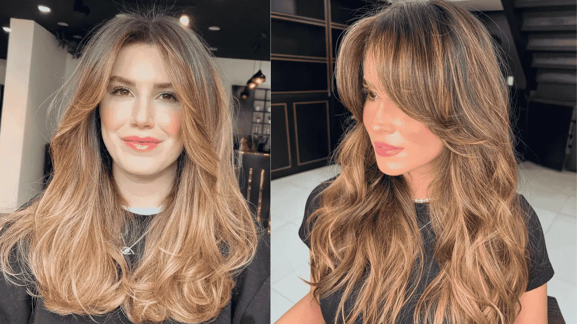 long layers with curtain bangs