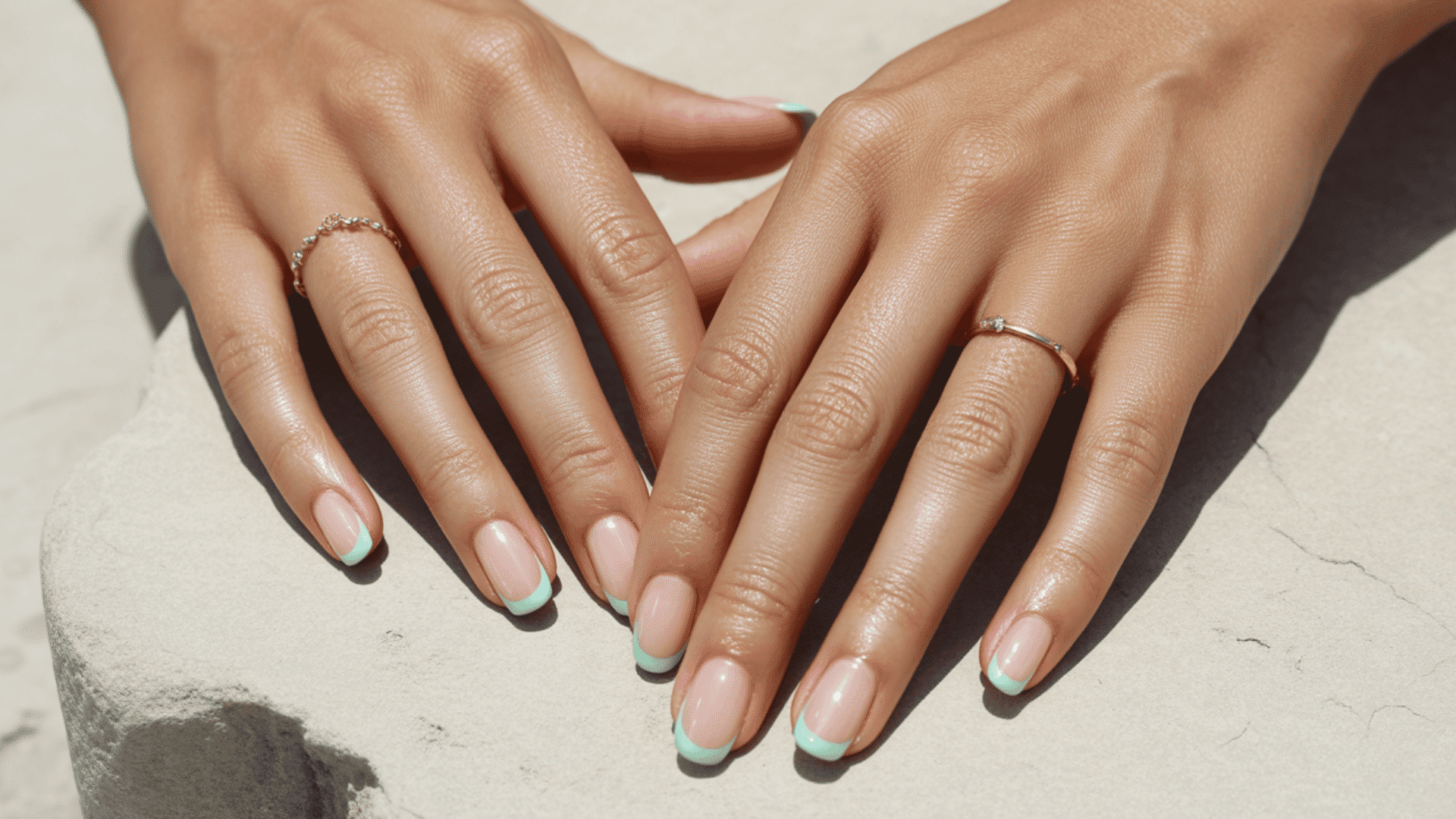 mint green french tip