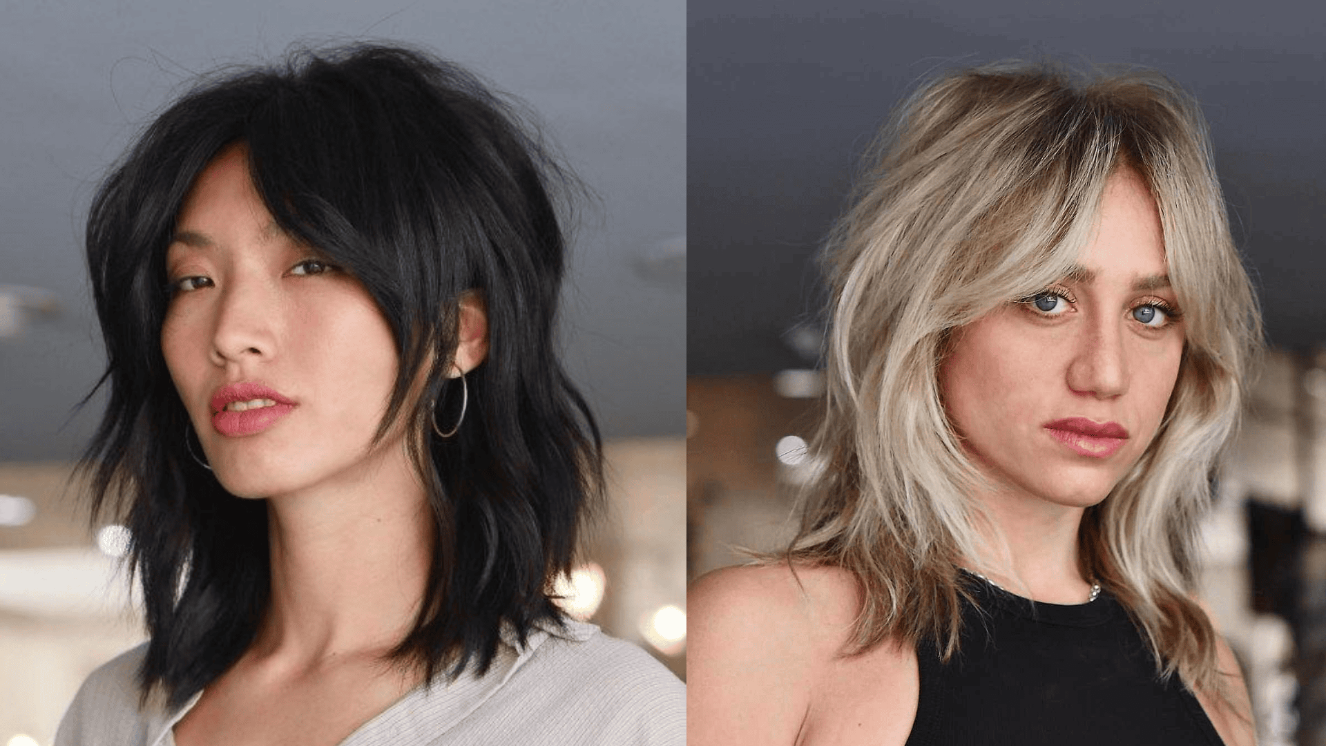 modern shag with curtain bangs