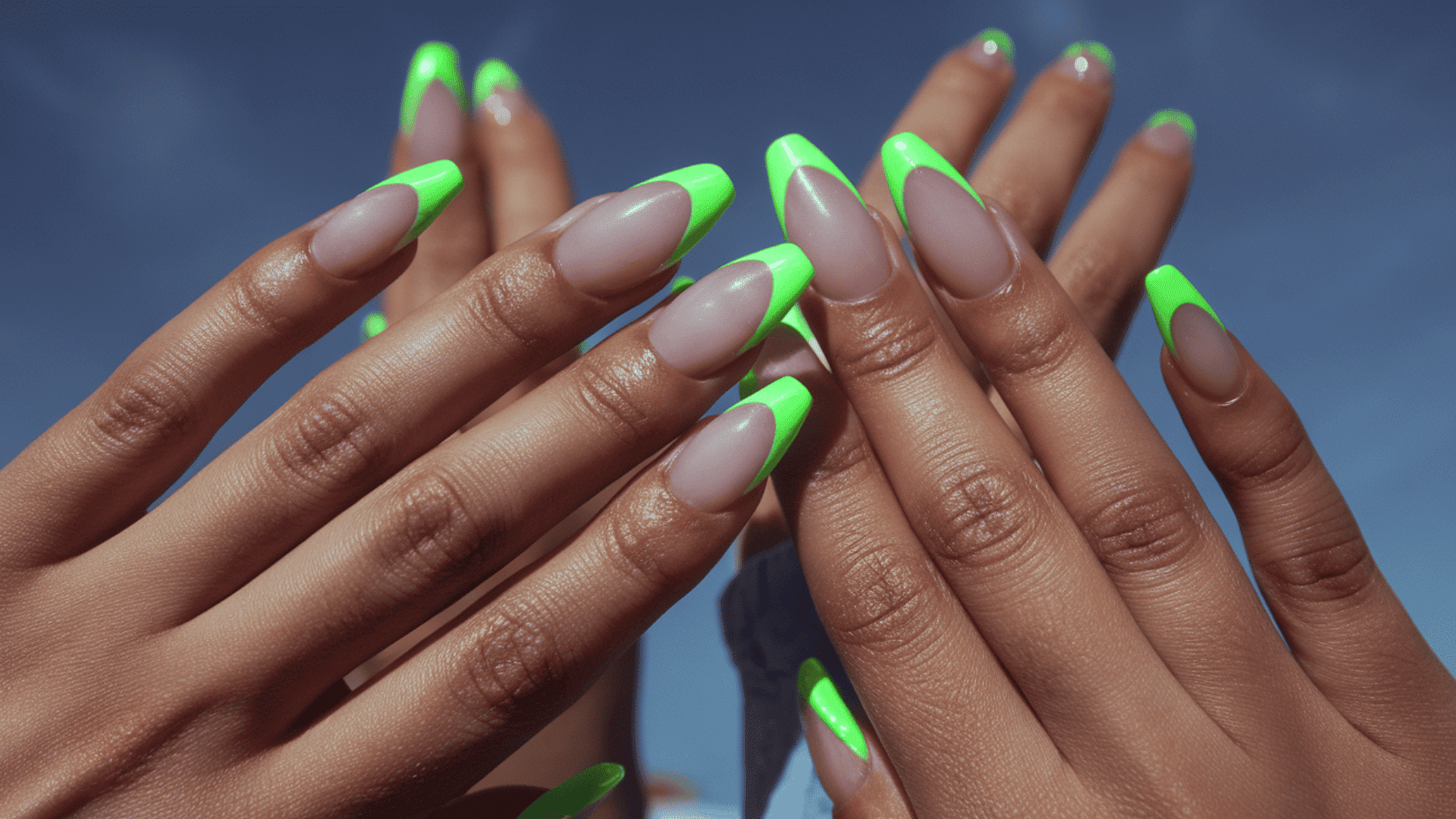 neon green french tip