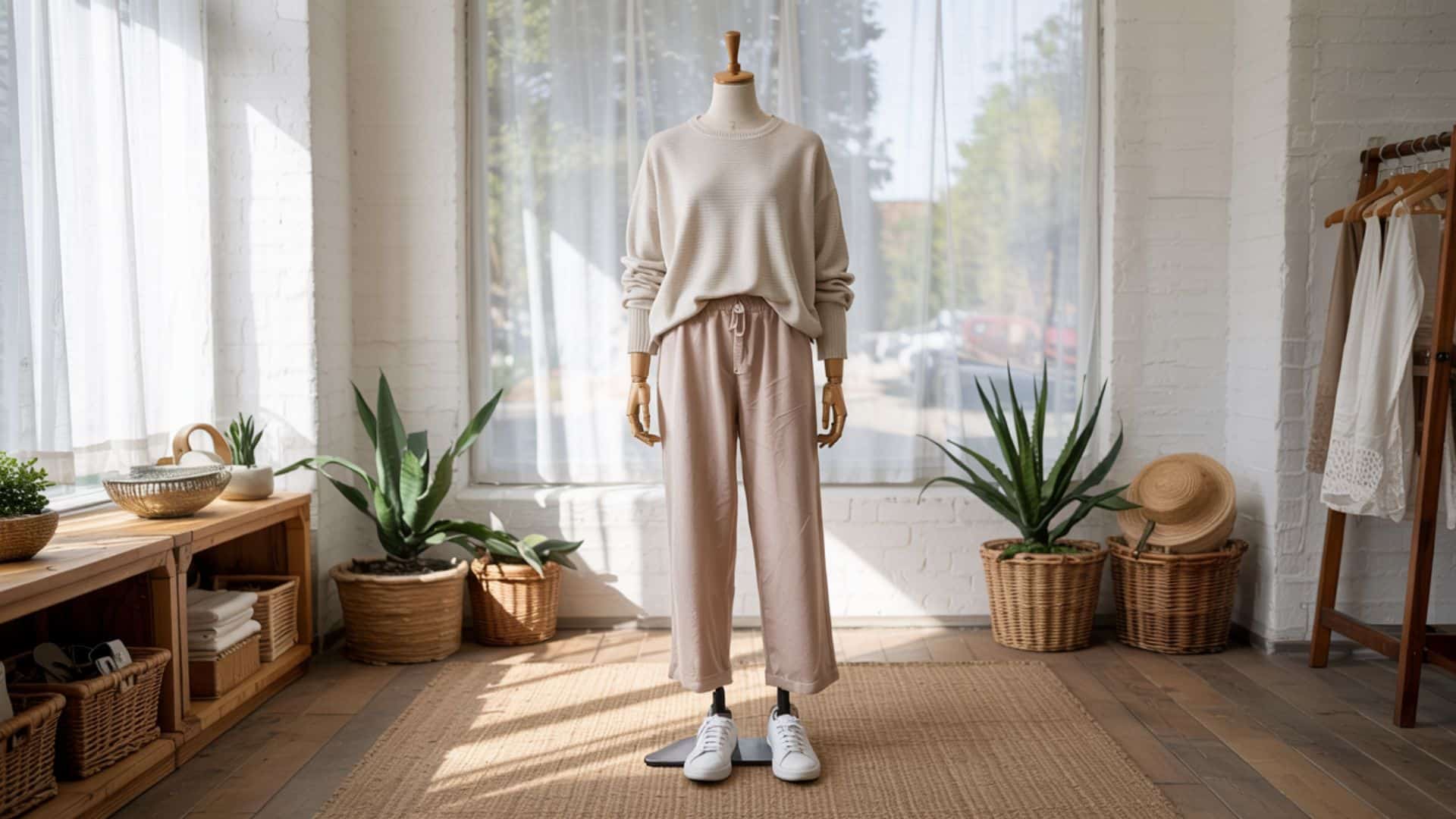 neutral knit sweater