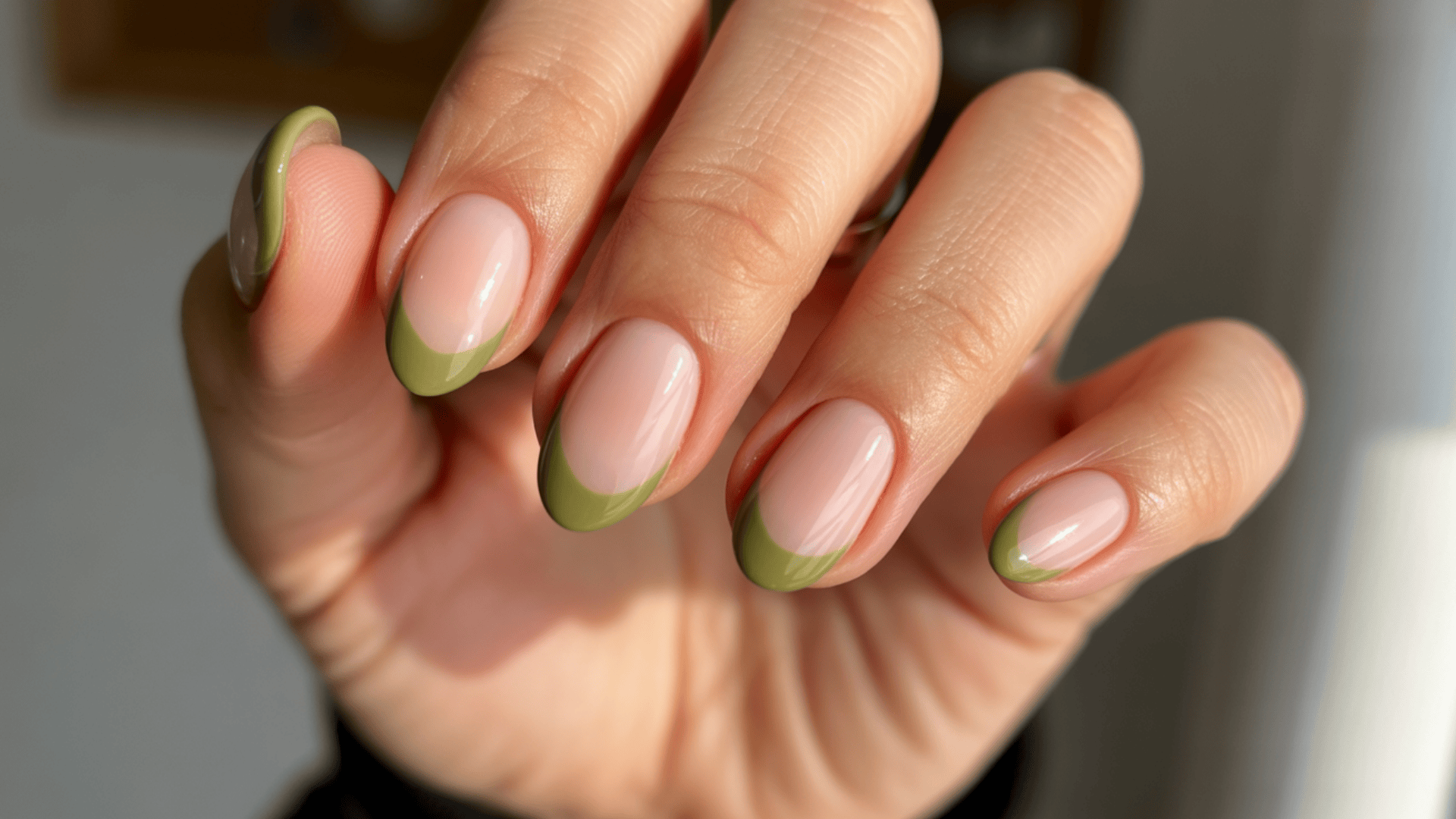 olive green french tips