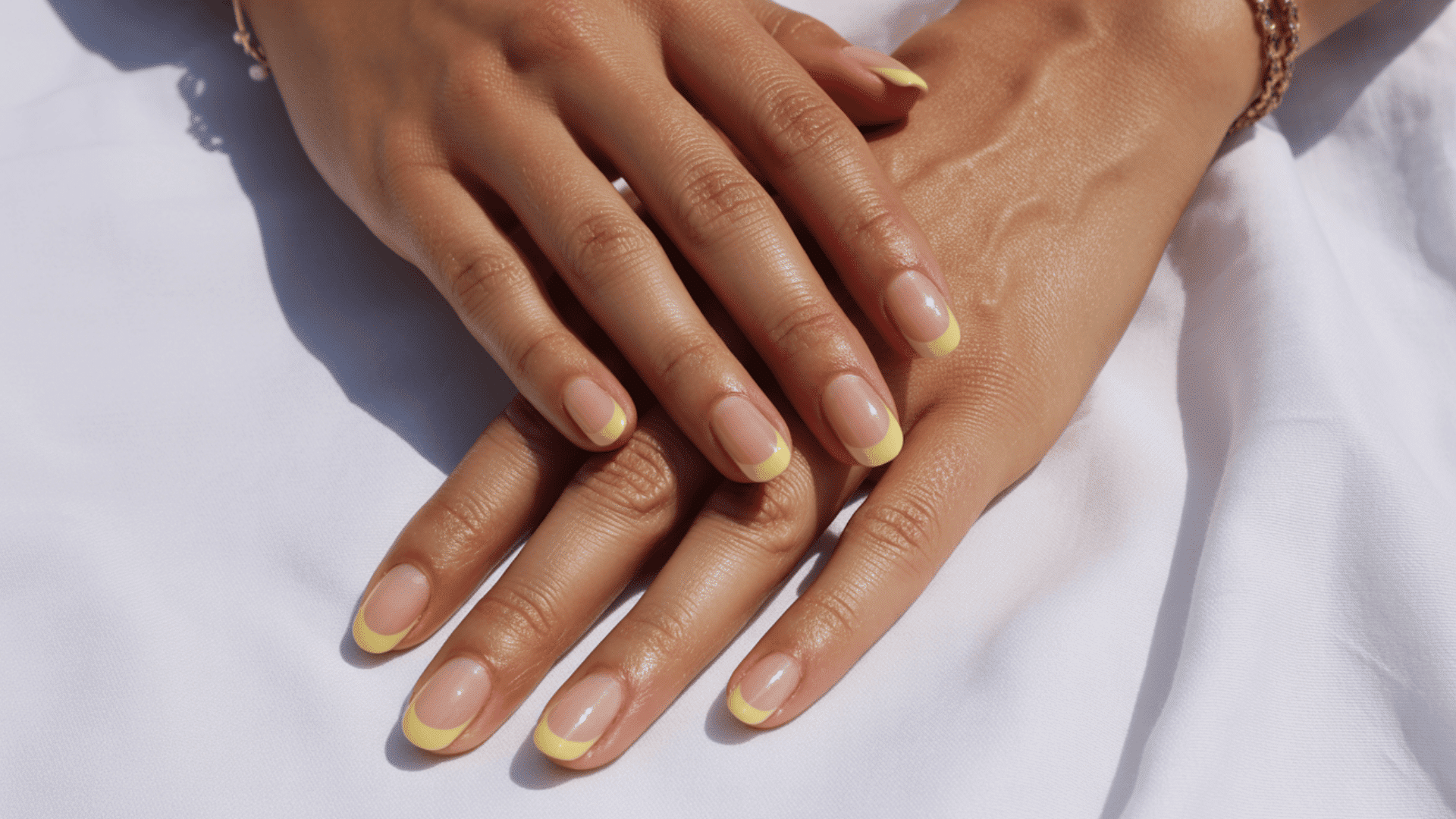 pastel yellow french tip