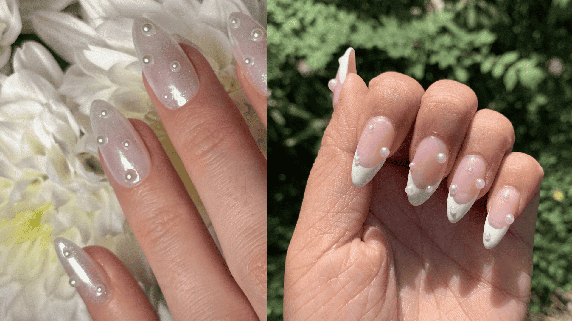 scattered 3d pearls on a sheer base