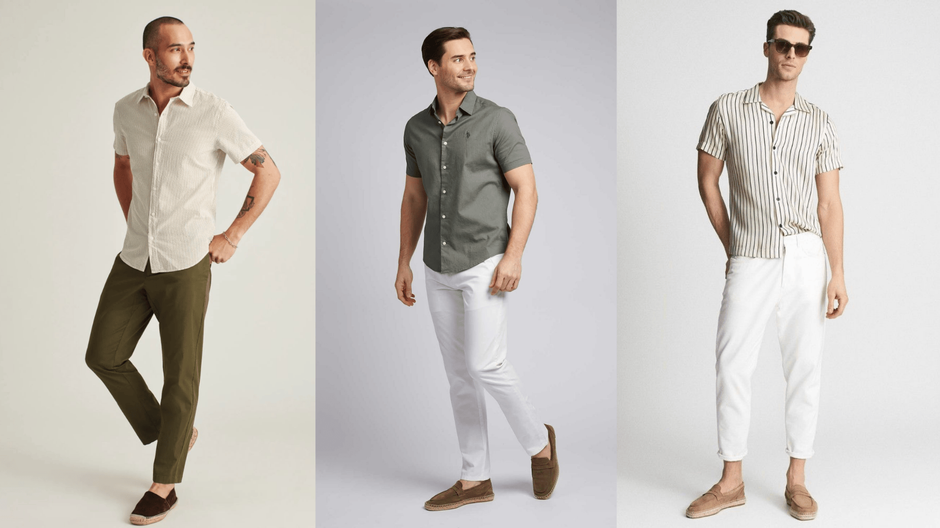 short sleeve button down with loafers