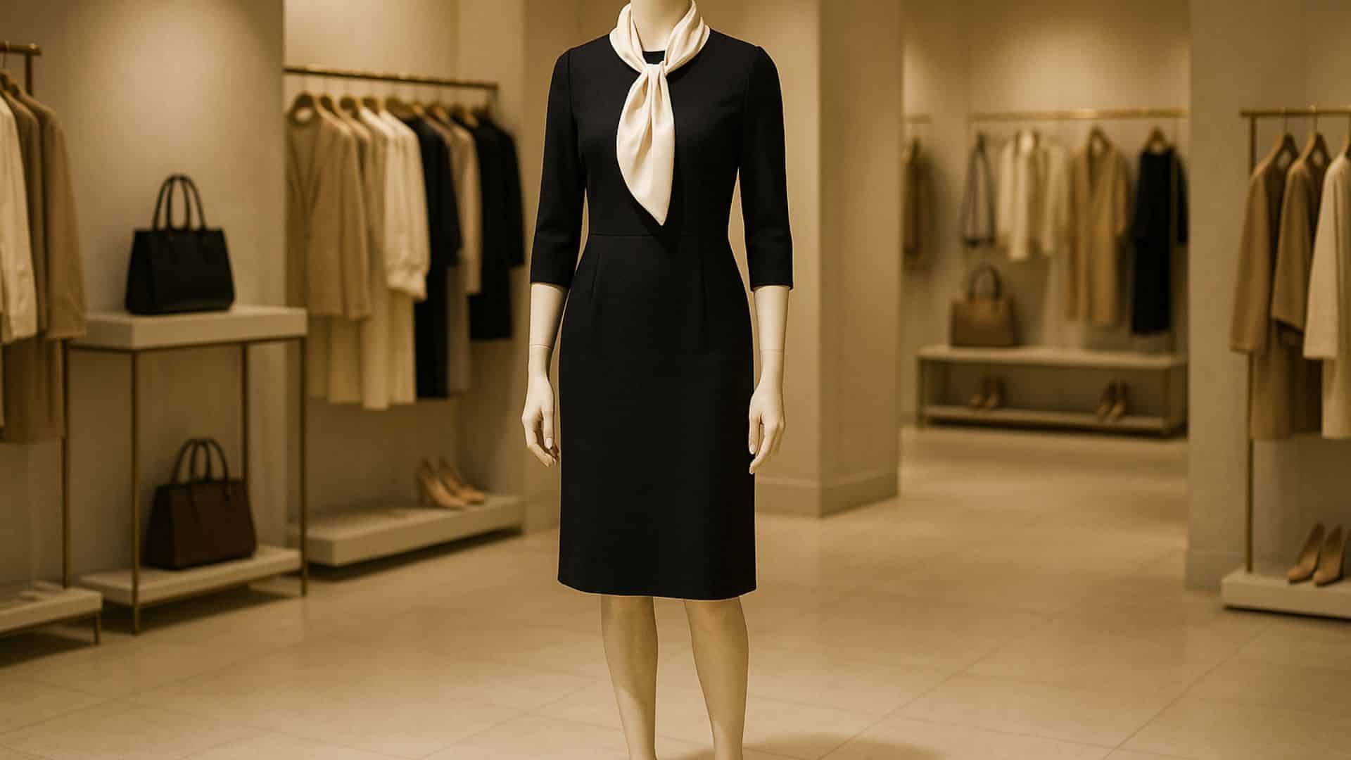 silk scarf monochrome dress