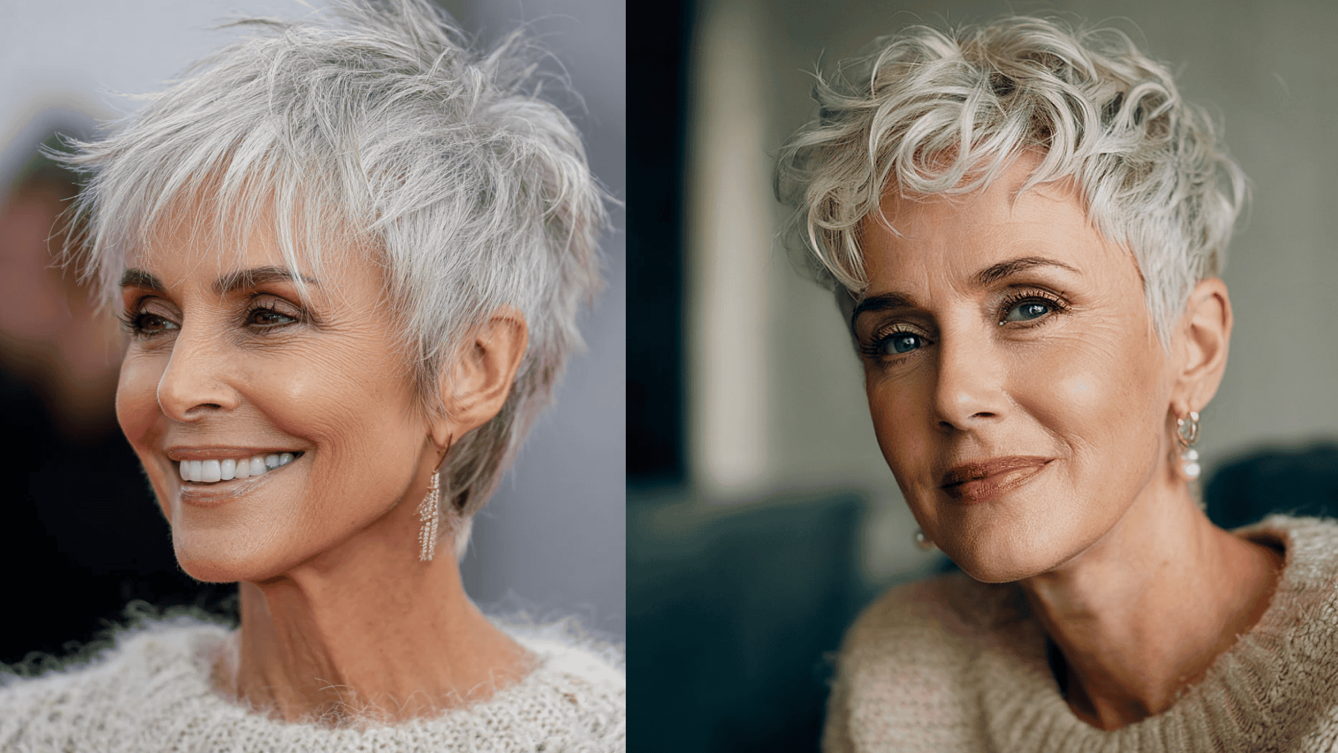 silver pixie with textured crown