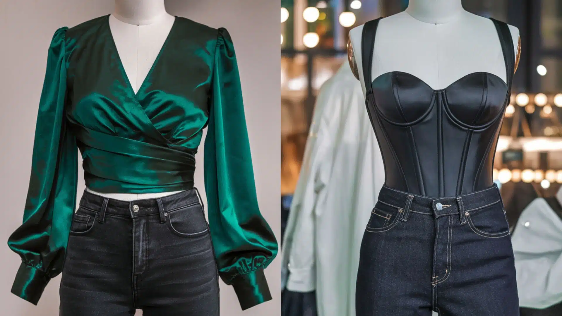 sleek jeans and dressy top