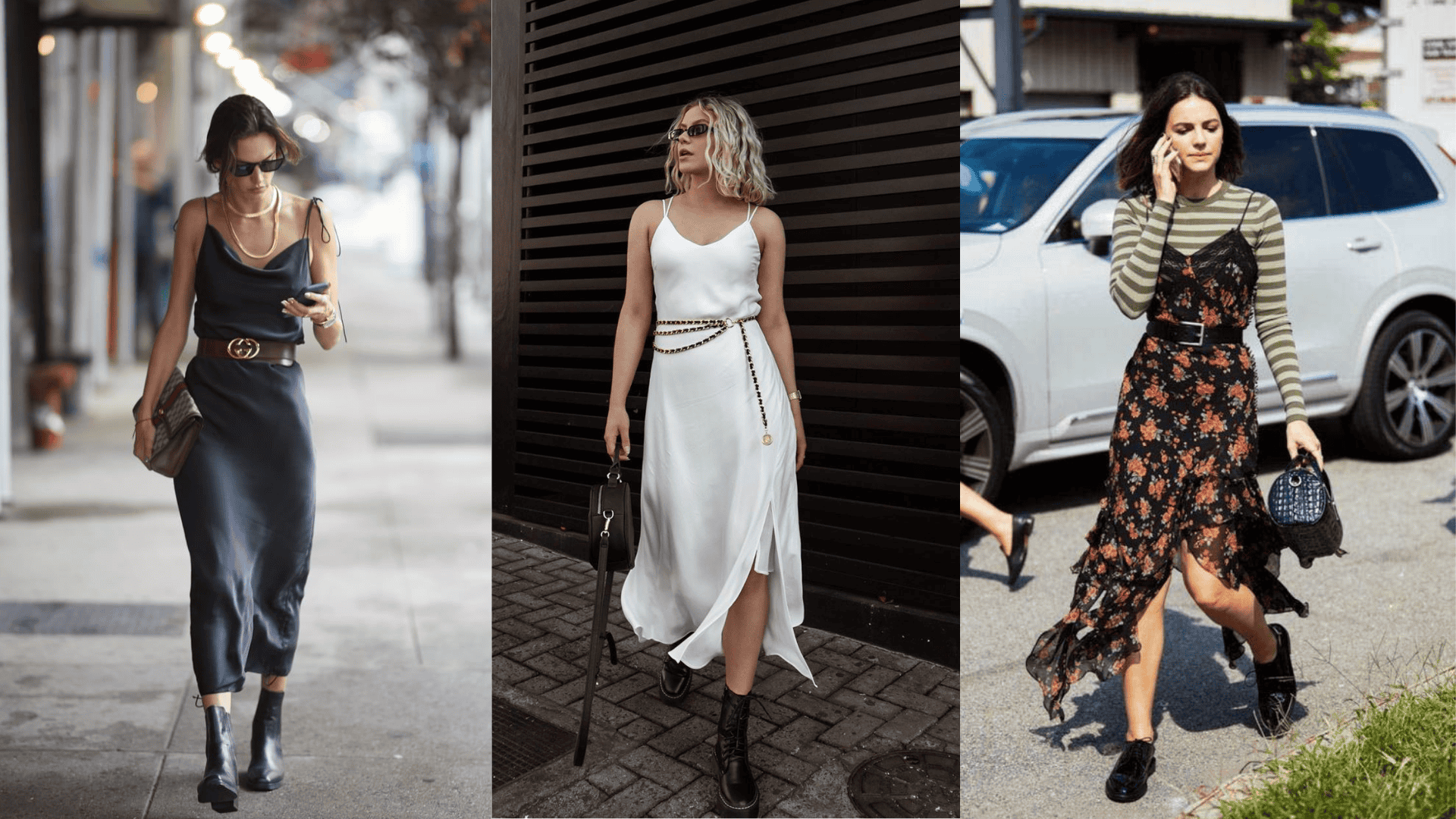 slip dress with a belt