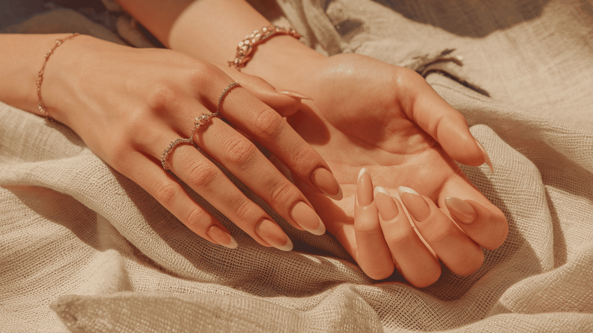 soft apricot french tip