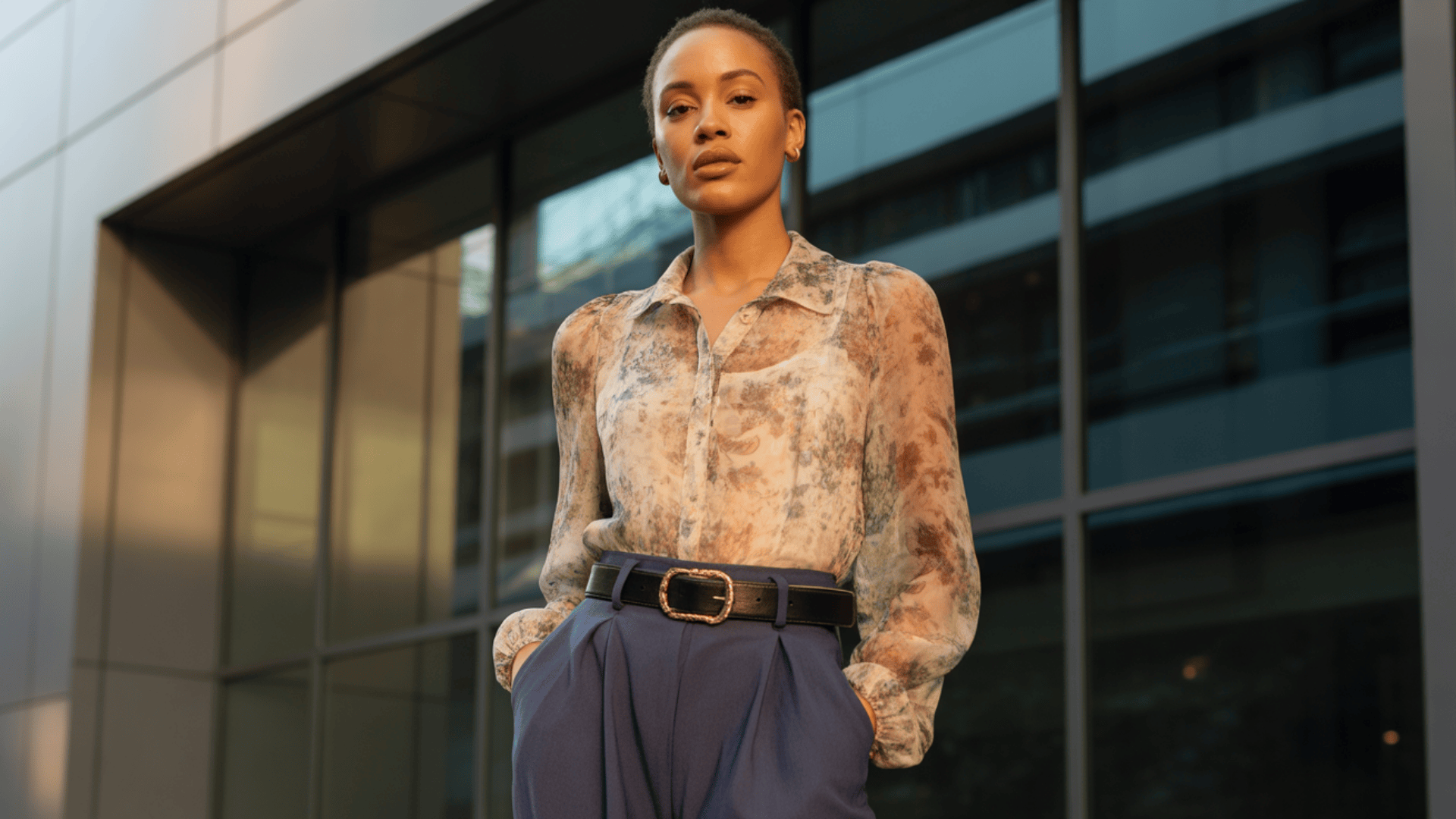 tailored trousers and blouse