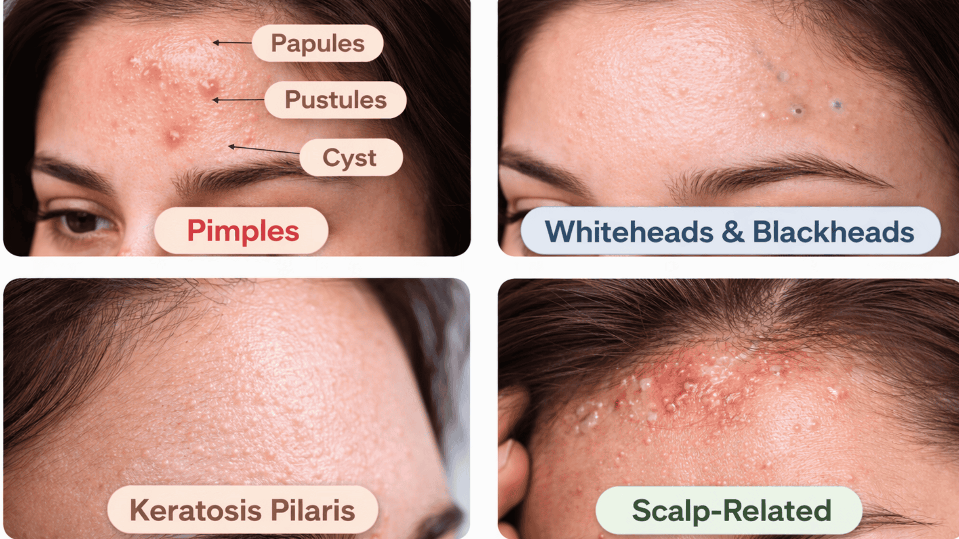 types of forehead bumps
