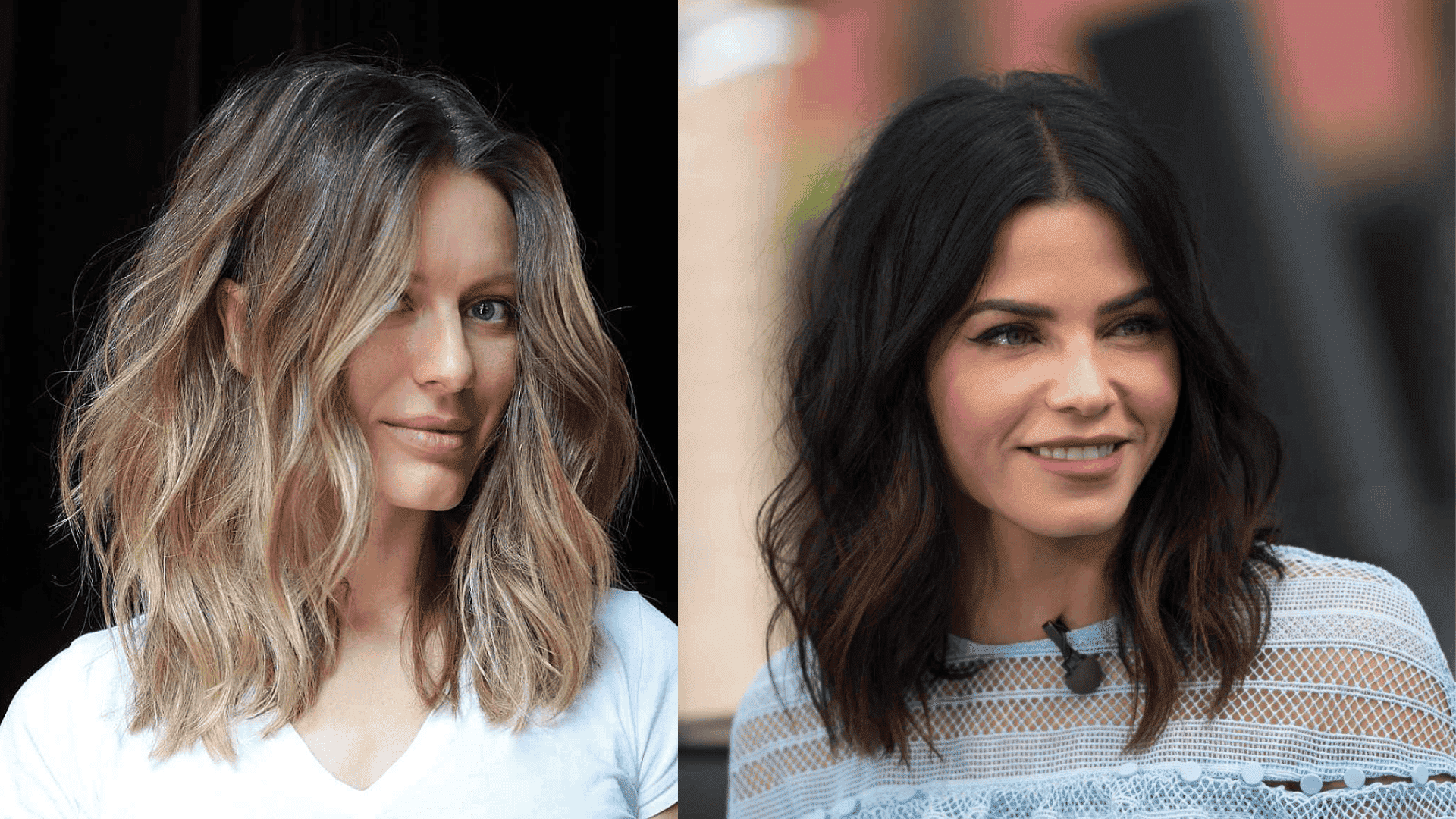 wavy lob with soft layers