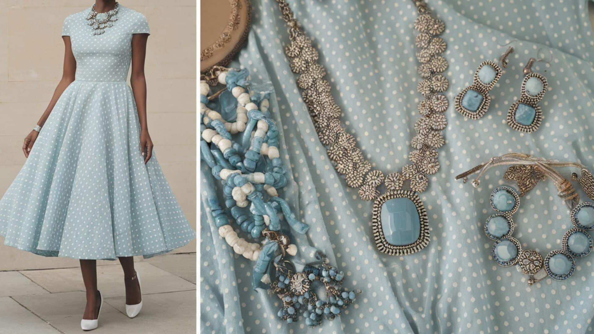 Fit-and-Flare Dress with statement jewellery