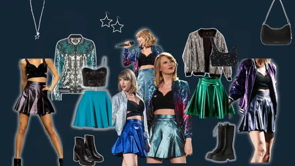 sequin bomber jacket skater skirt og 1989 tour