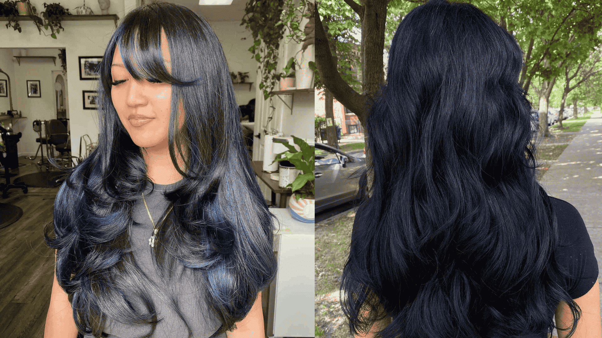 midnight black with blue undertones